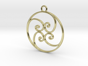 Golden Ratio Circle pendant -- mk1  in 18k Gold Plated Brass