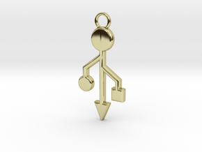 Pendant - USB Trident ~ mk-1 in 18k Gold Plated Brass