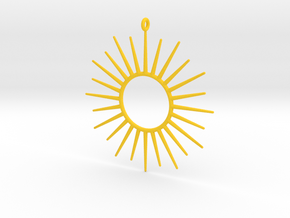 Sun Pendant in Yellow Processed Versatile Plastic