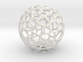Hollow Ball in White Natural Versatile Plastic