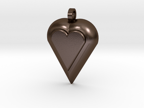 Heart 1 in Polished Bronze Steel