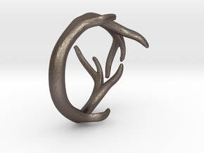 Antler Ring in Polished Bronzed-Silver Steel