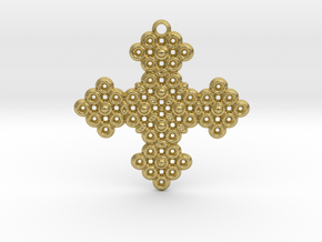 PGon Cross in Natural Brass