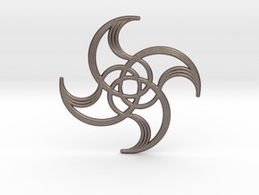 Spiralina in Polished Bronzed-Silver Steel