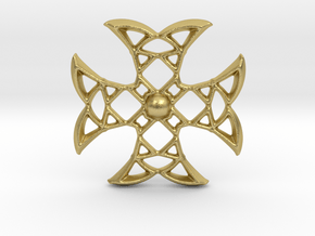 Pointed Cross in Natural Brass