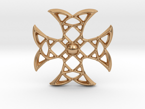 Pointed Cross in Polished Bronze