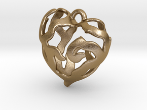 Heart Tree Pendant in Polished Gold Steel