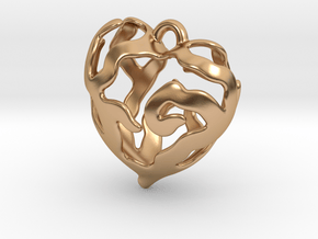 Heart Tree Pendant in Polished Bronze