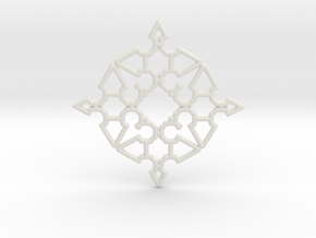 Arrow Mandala Pendant in White Natural Versatile Plastic
