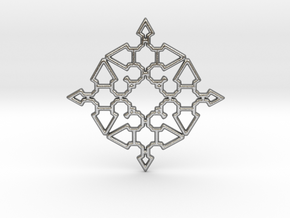 Arrow Mandala Pendant in Natural Silver