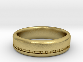 6mm Morse Code Ring [Customisable] - US Size 9.5 in Natural Brass: 9.5 / 60.25