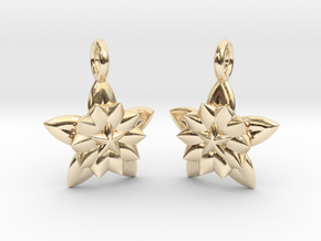 Flower Earrings in 14k Gold Plated Brass