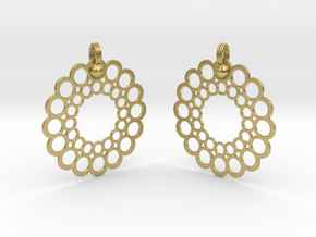 Rings Earrings in Natural Brass