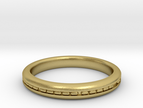 3mm Morse Code Ring [Customisable] - US Size 8 in Natural Brass: 8 / 56.75