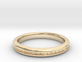 3mm Morse Code Ring [Customisable] - US Size 8 in 14k Gold Plated Brass: 8 / 56.75