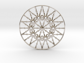Bulbs Wheel Pendant in Rhodium Plated Brass