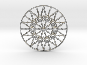 Bulbs Wheel Pendant in Natural Silver