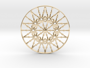Bulbs Wheel Pendant in 14k Gold Plated Brass