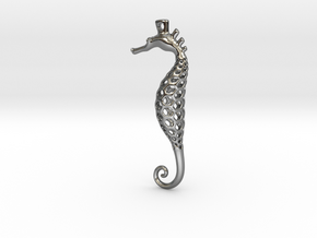 Seahorse Pendant in Polished Silver: Medium