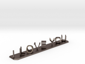 I Love You / I Hate You in Polished Bronzed-Silver Steel