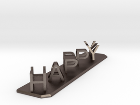 Happy Birthday in Polished Bronzed-Silver Steel