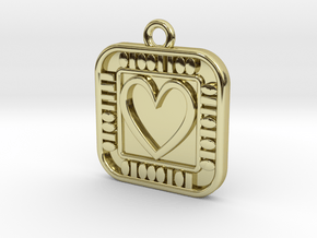 Pendant - Geek Love in 18k Gold Plated Brass: d10