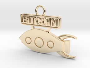 Bitcoin - Rocket To The Moon - v1 in 14K Yellow Gold