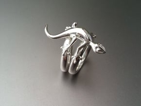 Gekko Ring in Fine Detail Polished Silver