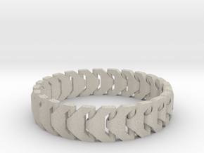 Large Articulating Print in Place Bracelet Version in Natural Sandstone