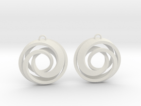 Geometrical earrings no.22 in White Natural Versatile Plastic