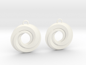 Geometrical earrings no.21 in White Processed Versatile Plastic