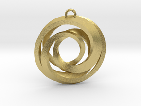 Geometrical pendant no.22 in Natural Brass