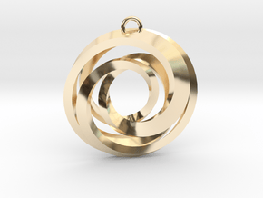 Geometrical pendant no.22 in 14k Gold Plated Brass