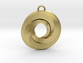 Geometrical pendant no.21 in Natural Brass