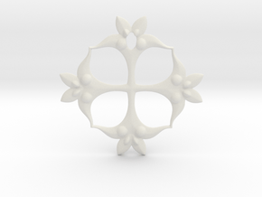 Floral Pendant in White Natural Versatile Plastic