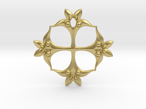 Floral Pendant in Natural Brass