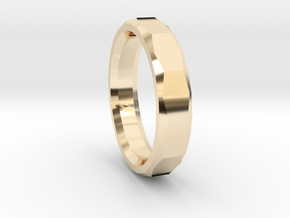 Geometric Men's ring in 14K Yellow Gold