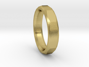 Geometric Men's ring in Natural Brass