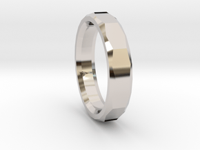 Geometric Men's ring in Platinum