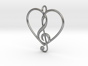 Eniola's Music Heart in Natural Silver