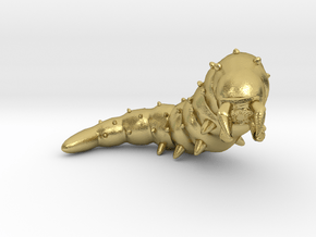 Giant Worm 1/60 miniature for fantasy games rpg in Natural Brass