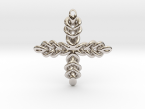 Knot Cross in Rhodium Plated Brass