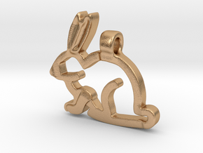 Rabbit Pendant in Natural Bronze
