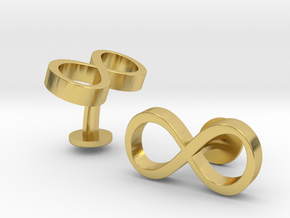 Infinity Wedding Cufflinks in Polished Brass