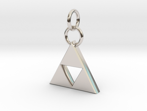 ZD Triforce Charm in Rhodium Plated Brass