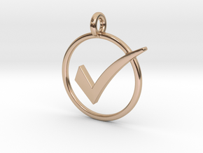 A Tick Pendant in 14k Rose Gold Plated Brass