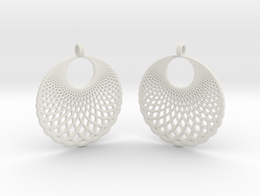 Helix Earrings in White Natural Versatile Plastic