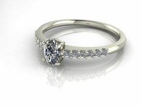 Classic Solitaire 23 5.5 BY 3.5 OVAL NO STONES SUP in 14k White Gold