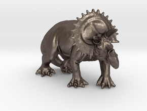 dinosaur Triceratops  in Polished Bronzed-Silver Steel