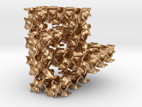 Cubic Trefoil Knot with Gyroid in Natural Bronze